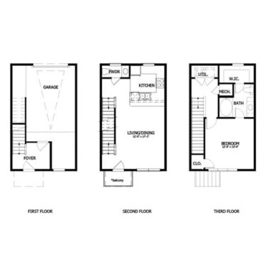 Rendering of the THA8.G floor plan with 1 bedroom[s] and 1 bathroom[s] at The Boat House